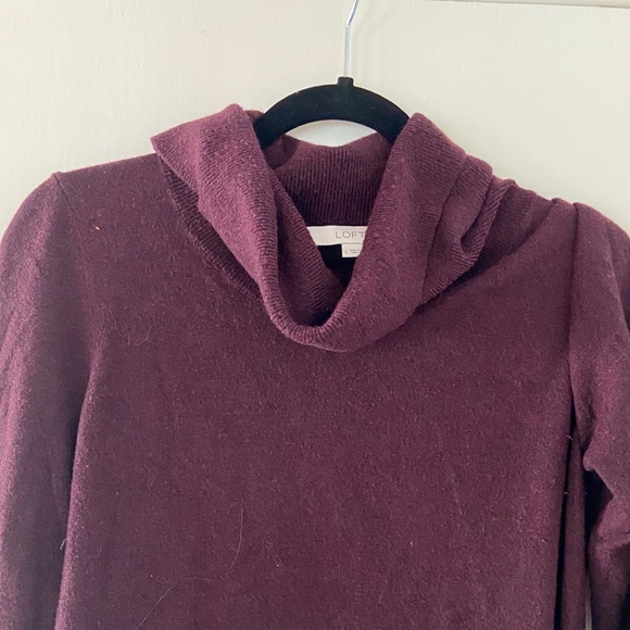 Loft purple eggplant cowl neck sweater - Picture 4 of 4